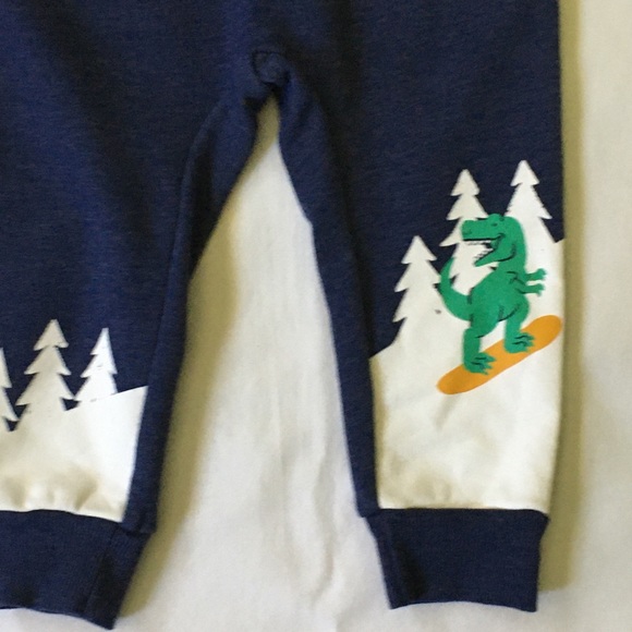 Joggers size 2T dinosaur snowboard sweats EUC blue - Picture 3 of 10